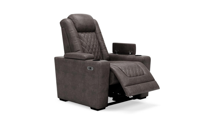 Modern Heritage HyllMont Leather Tufted Power Recliner Chair in Gray