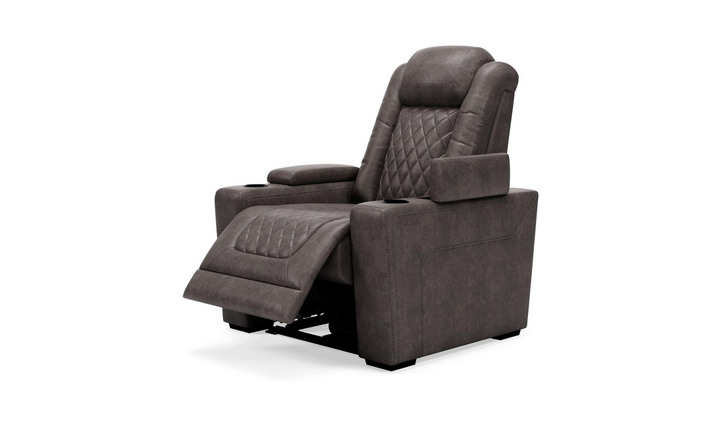 Modern Heritage HyllMont Leather Tufted Power Recliner Chair in Gray