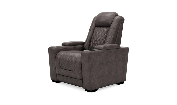 Modern Heritage HyllMont Leather Tufted Power Recliner Chair in Gray