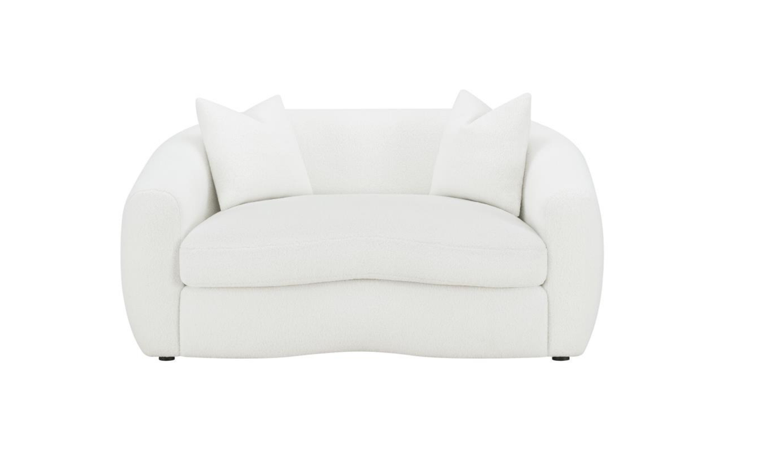 Modern Heritage Isabella Fabric Loveseat with Plush Bench Seat