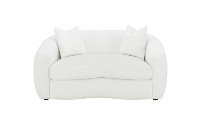 Modern Heritage Isabella Fabric Loveseat with Plush Bench Seat