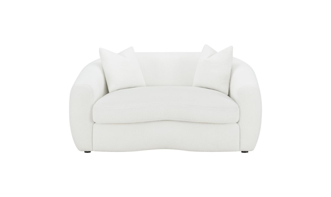 Modern Heritage Isabella Fabric Loveseat with Plush Bench Seat