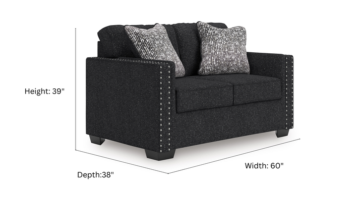 Modern Heritage Jasmine Peaks Fabric Loveseat with LED Lighting