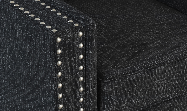 Modern Heritage Jasmine Peaks Fabric Loveseat with LED Lighting
