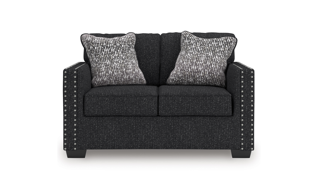 Modern Heritage Jasmine Peaks Fabric Loveseat with LED Lighting