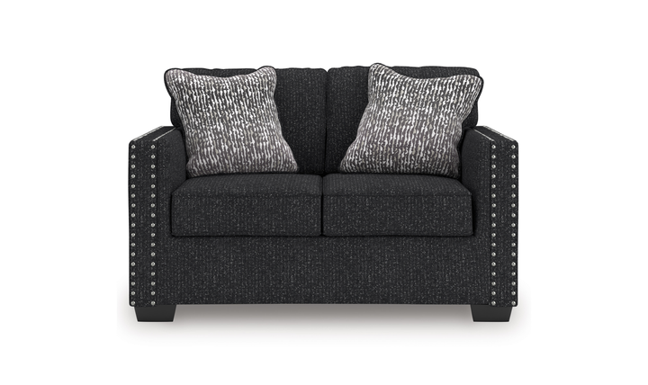 Modern Heritage Jasmine Peaks Fabric Loveseat with LED Lighting