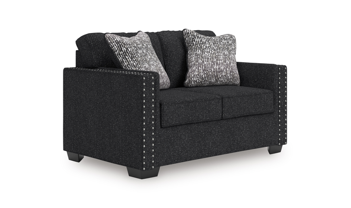 Modern Heritage Jasmine Peaks Fabric Loveseat with LED Lighting