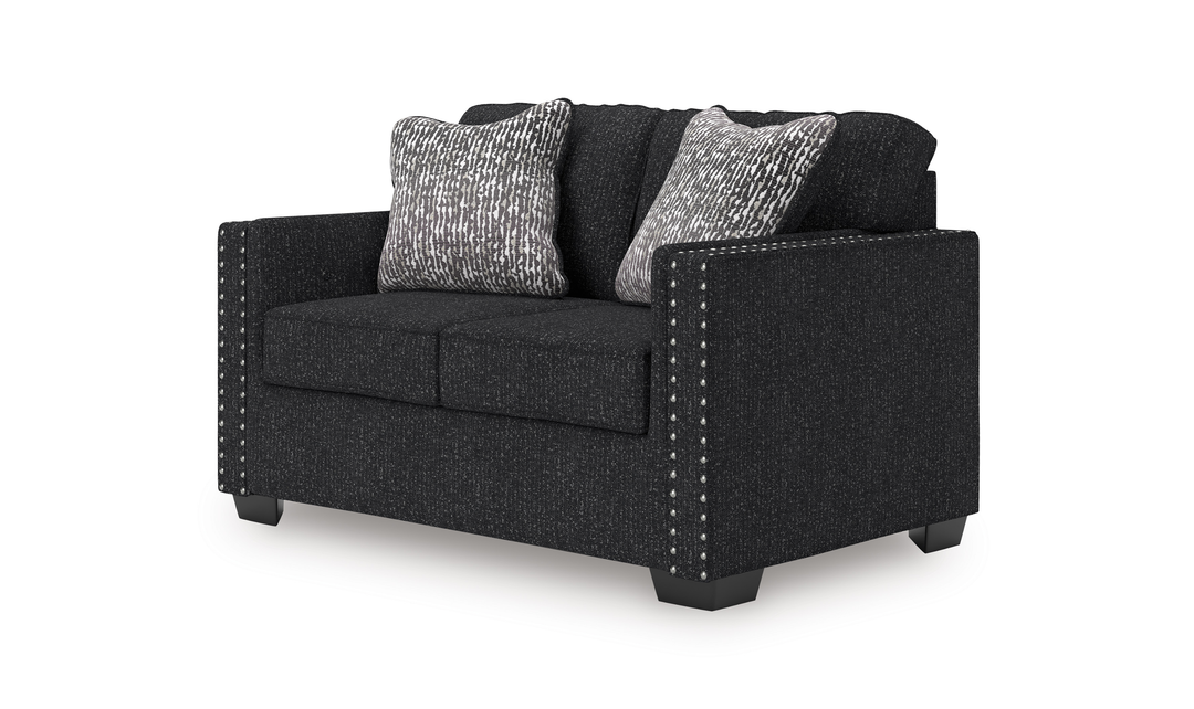 Modern Heritage Jasmine Peaks Fabric Loveseat with LED Lighting