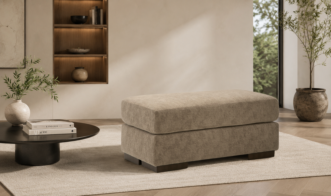 Modern Heritage Jayne Park Fabric Ottoman-Jenifer Furniture