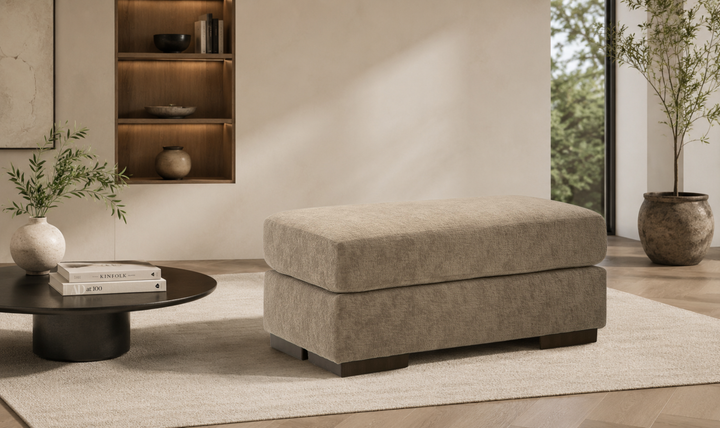 Modern Heritage Jayne Park Fabric Ottoman-Jenifer Furniture
