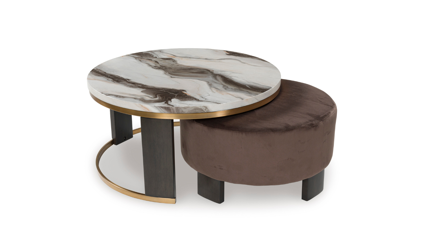 Modern Heritage Jazmore Occasional Table Set With Ottoman