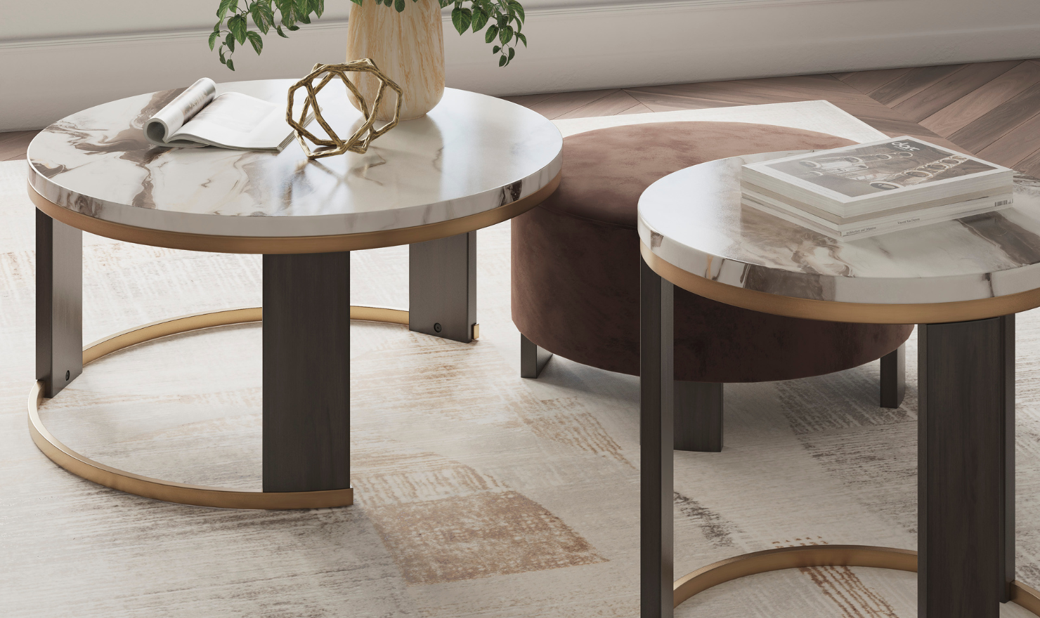 Modern Heritage Jazmore Occasional Table Set With Ottoman-jennifer furniture