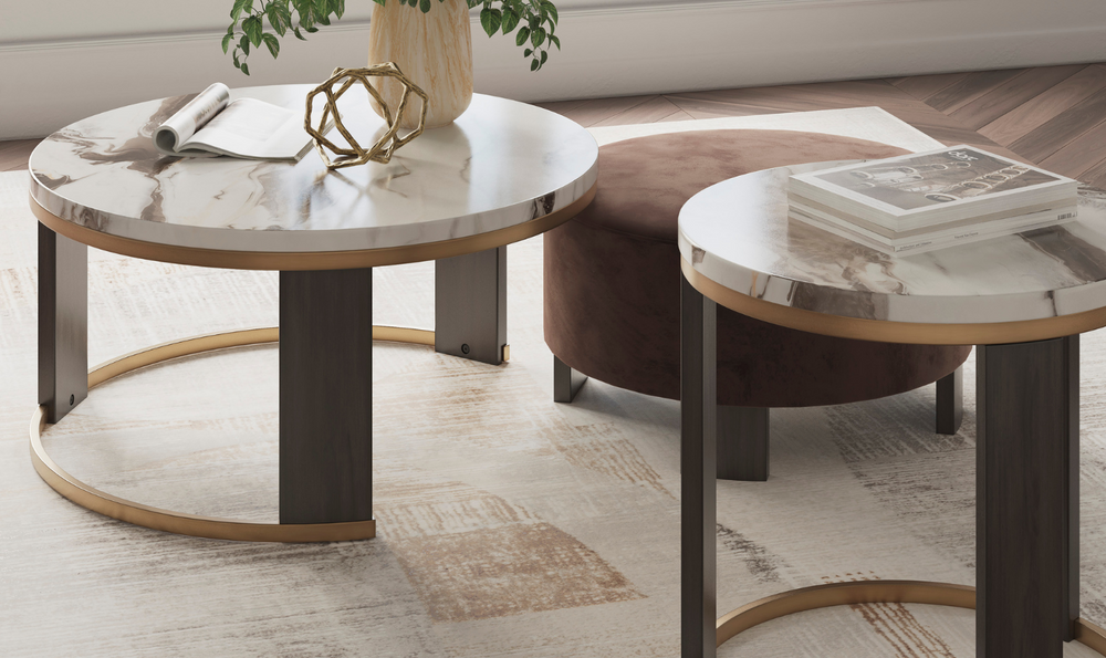 Modern Heritage Jazmore Occasional Table Set With Ottoman-jennifer furniture