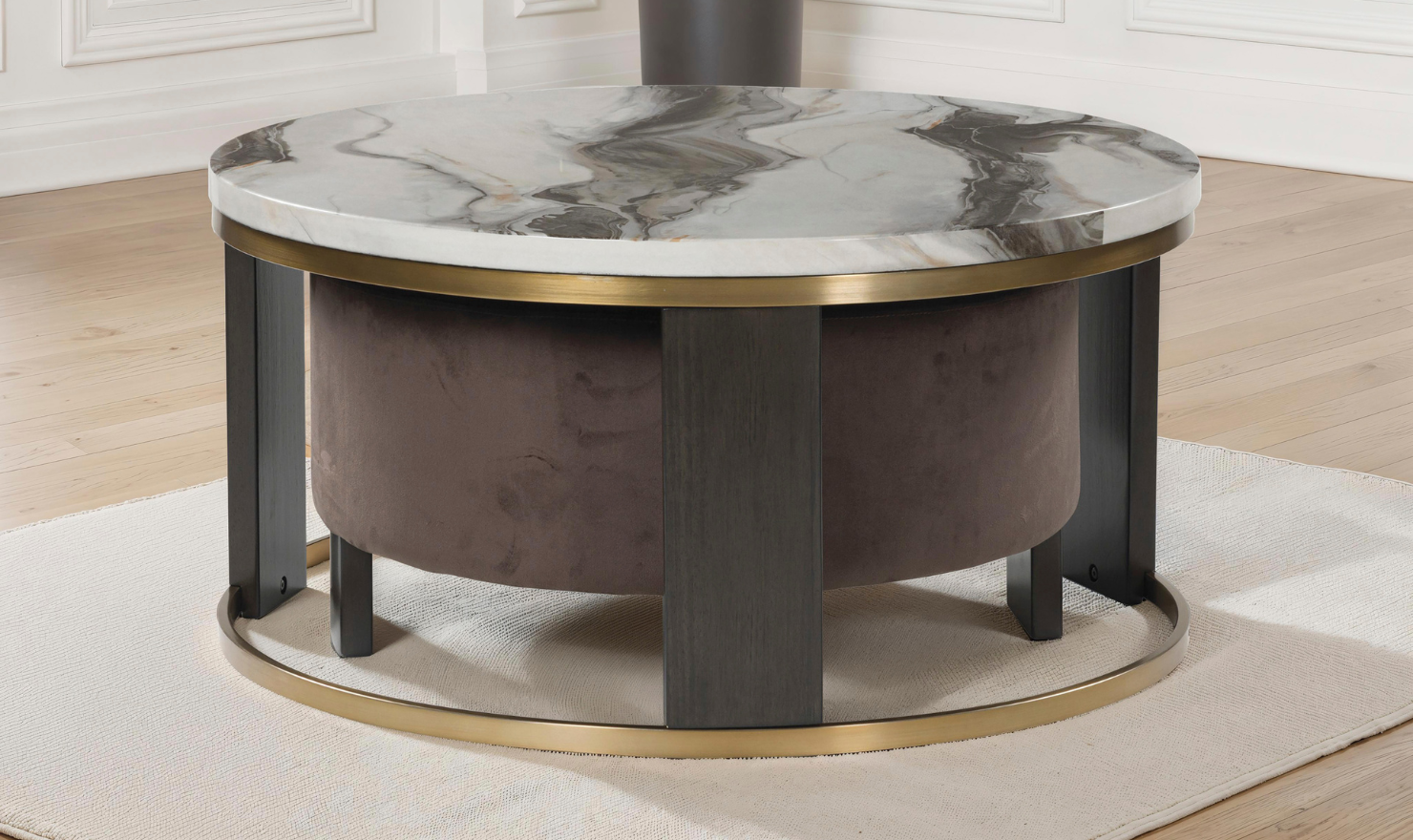 Modern Heritage Jazmore Occasional Table Set With Ottoman
