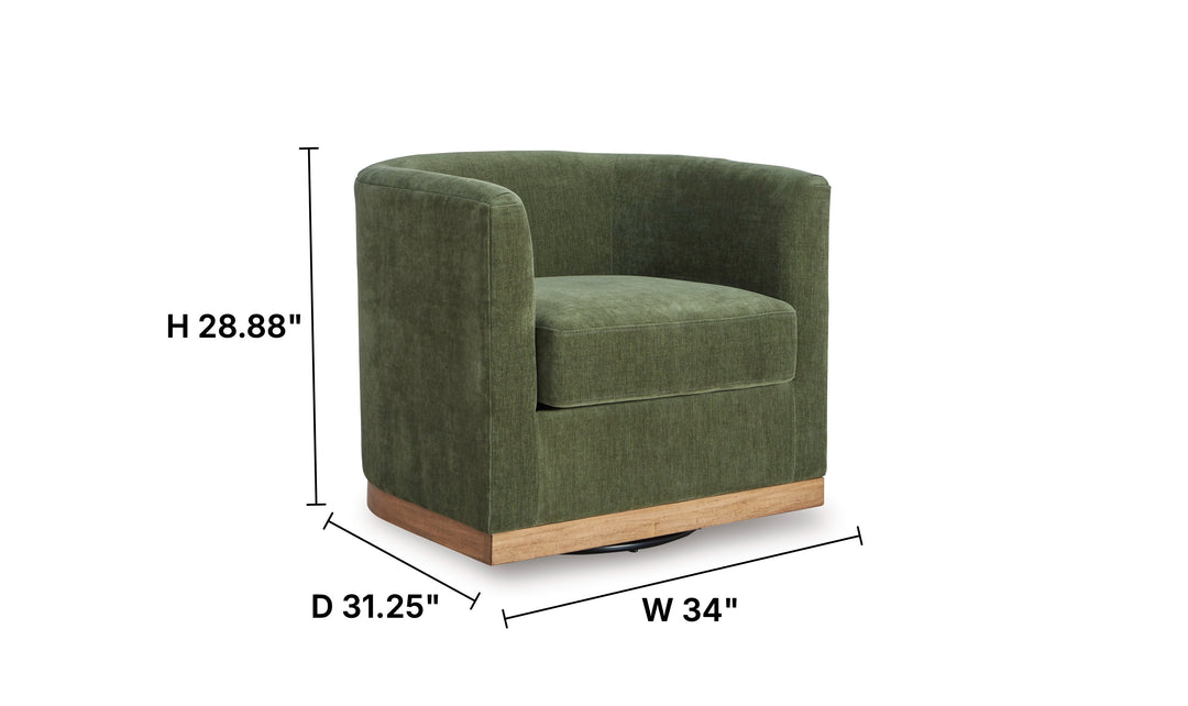 Modern Heritage Jersonlow Swivel Accent Chair in Forest Green-Jenifer Furniture