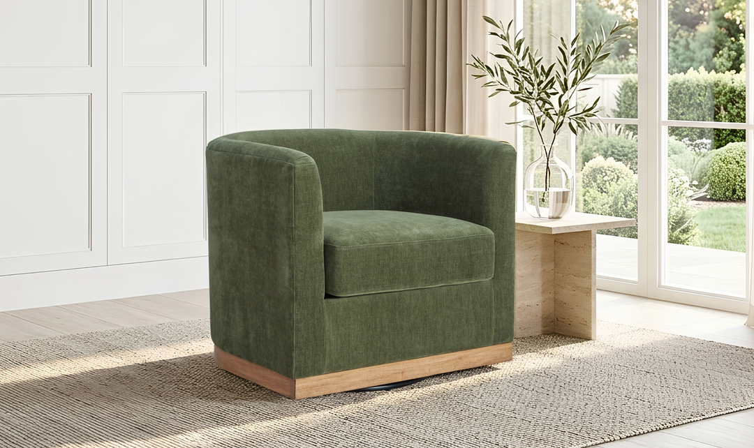 Modern Heritage Jersonlow Swivel Accent Chair in Forest Green-Jenifer Furniture