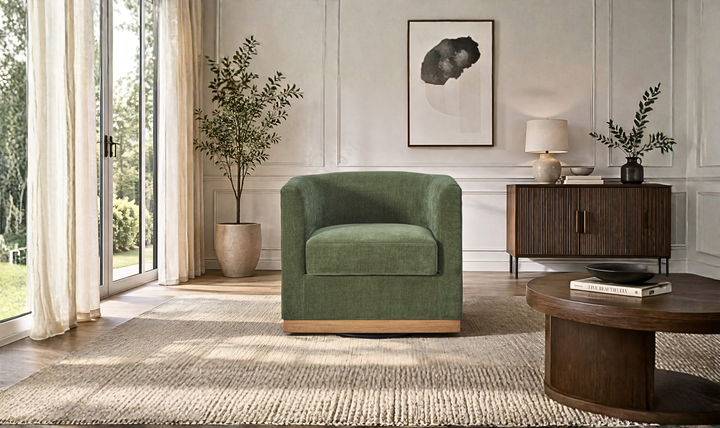 Modern Heritage Jersonlow Swivel Accent Chair in Forest Green-Jenifer Furniture