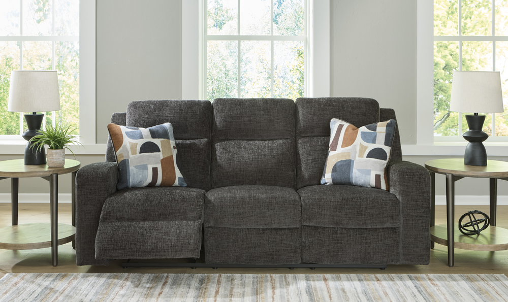Modern Heritage Kanlow Fabric 3-seater Reclining Sofa with Accent Pillows-Jennifer Furniture