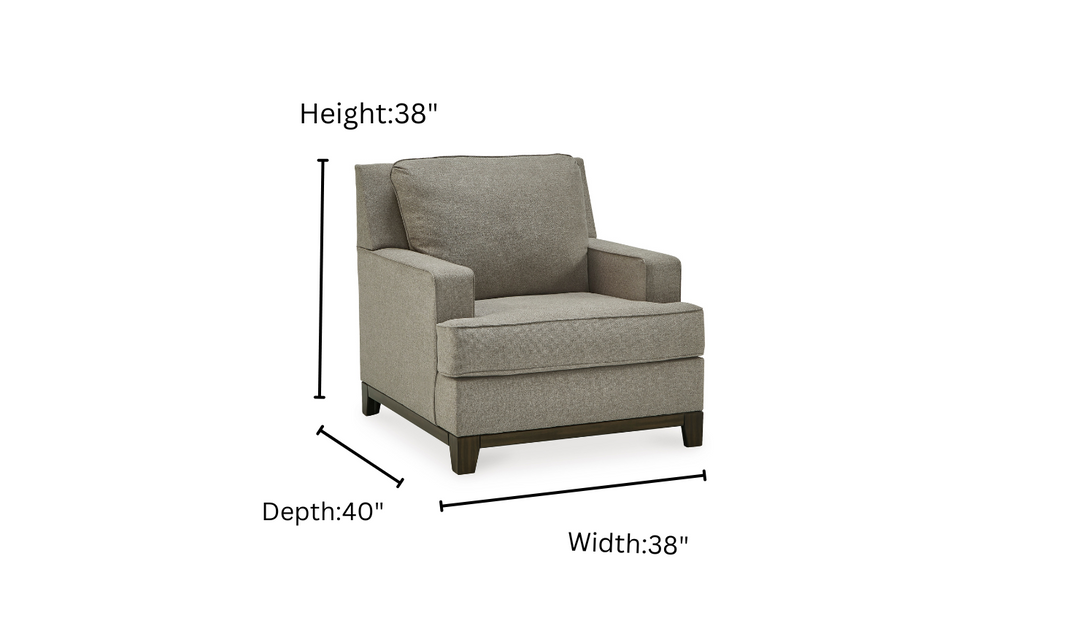 Modern Heritage Kaywood Stationary Fabric Chair in Granite Gray