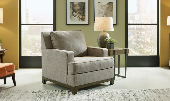 Modern Heritage Kaywood Stationary Fabric Chair in Granite Gray
