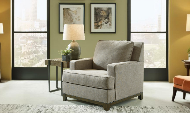 Modern Heritage Kaywood Stationary Fabric Chair in Granite Gray