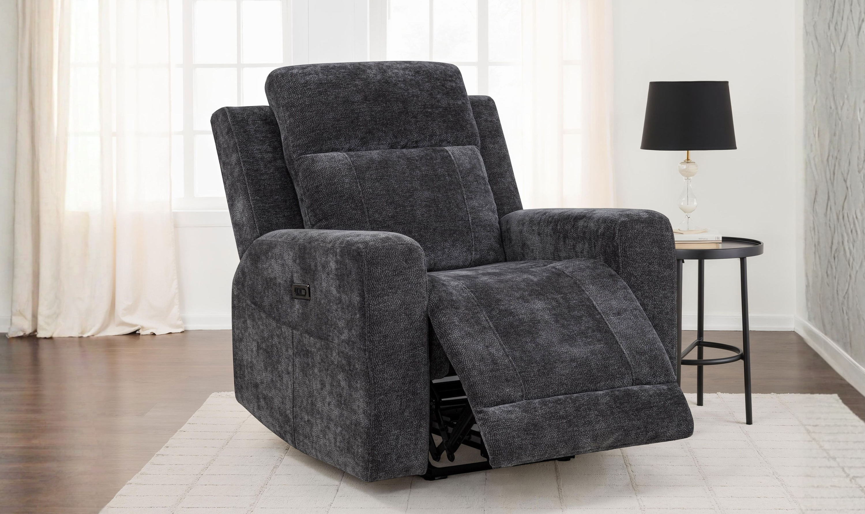 Modern Heritage Kennett Chenille Fabric Power Reclining Chair | Jennifer Furniture