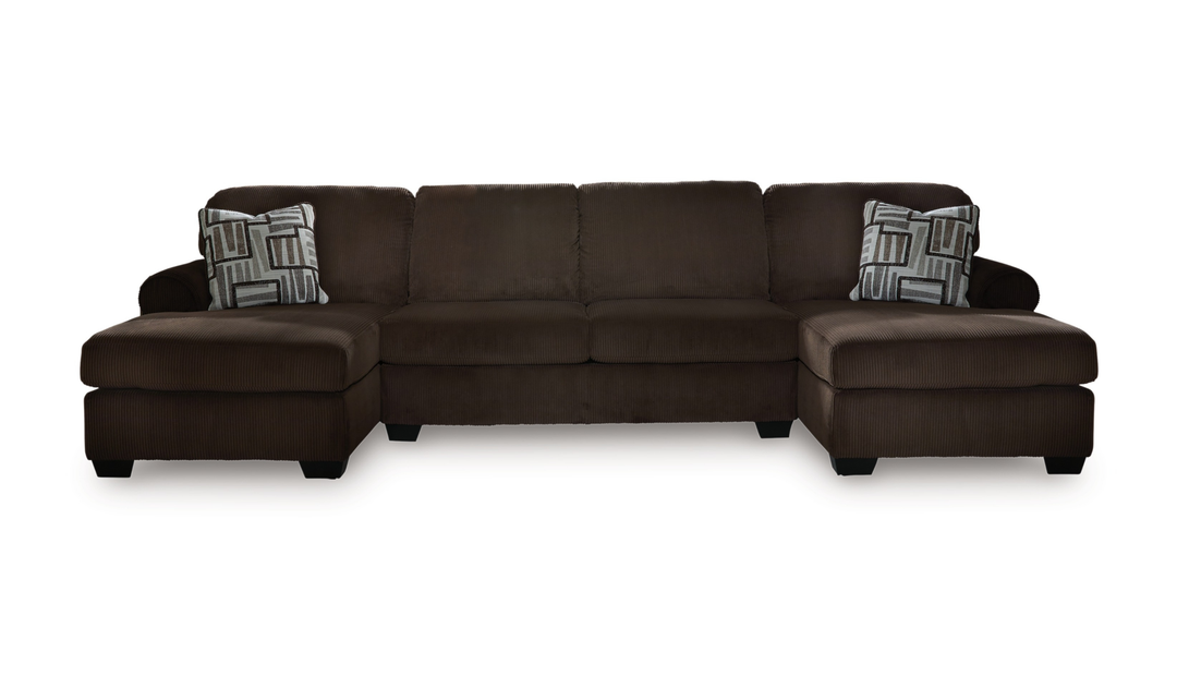 Modern Heritage Kimlee 3-Piece Sectional with Double Chaise