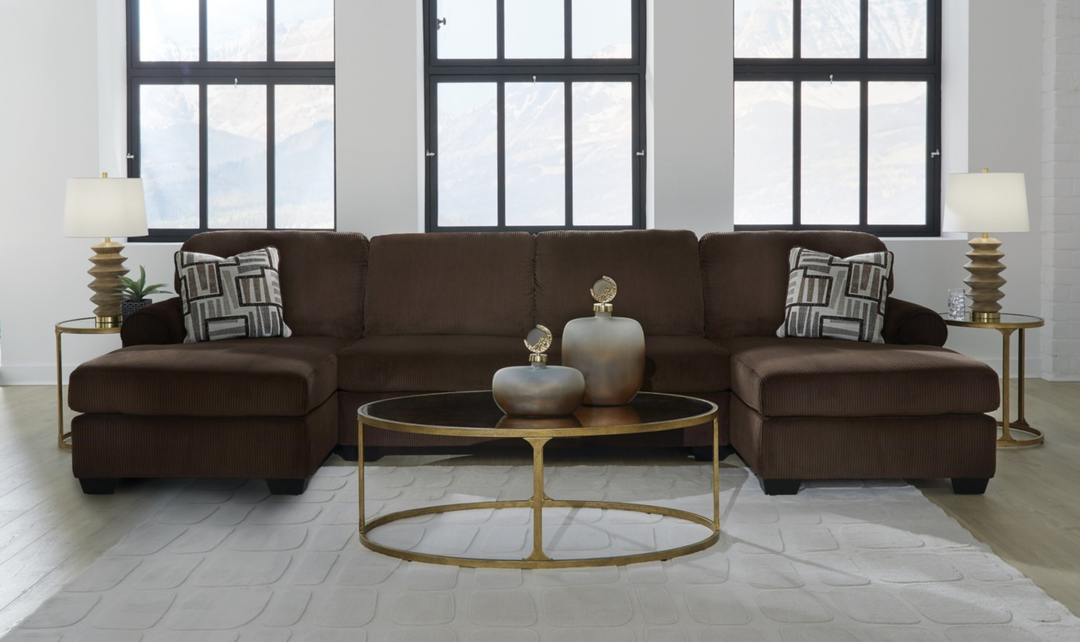 Modern Heritage Kimlee 3-Piece Sectional with Double Chaise