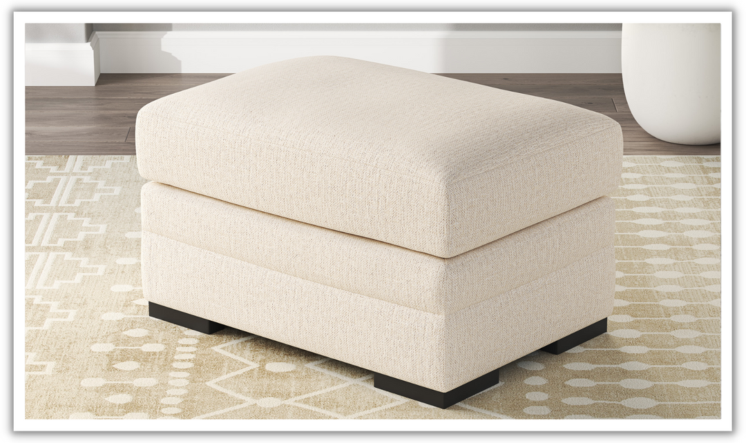 Modern Heritage Lango Jute Fabric Ottoman-Jennifer Furniture