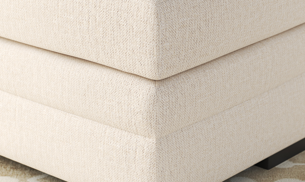 Modern Heritage Lango Jute Fabric Ottoman-Jennifer Furniture