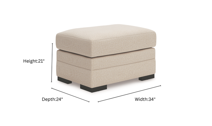 Modern Heritage Lango Jute Fabric Ottoman-Jennifer Furniture
