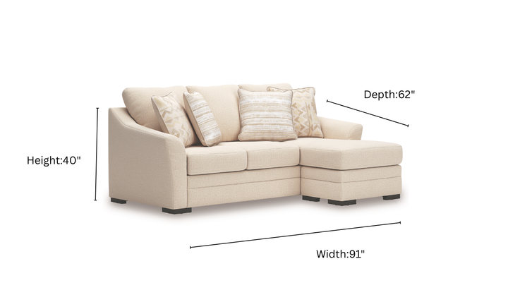 Modern Heritage Lango Queen Fabric Sofa Chaise Sleeper in Jute-Jennifer Furniture