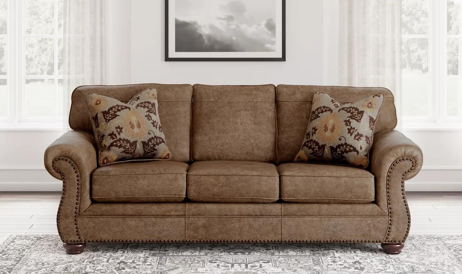 Modern Heritage Larkinhurst 3-Seater Earth Polyester Fabric Sofa