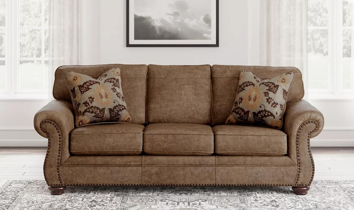 Modern Heritage Larkinhurst 3-Seater Earth Faux Leather Sofa