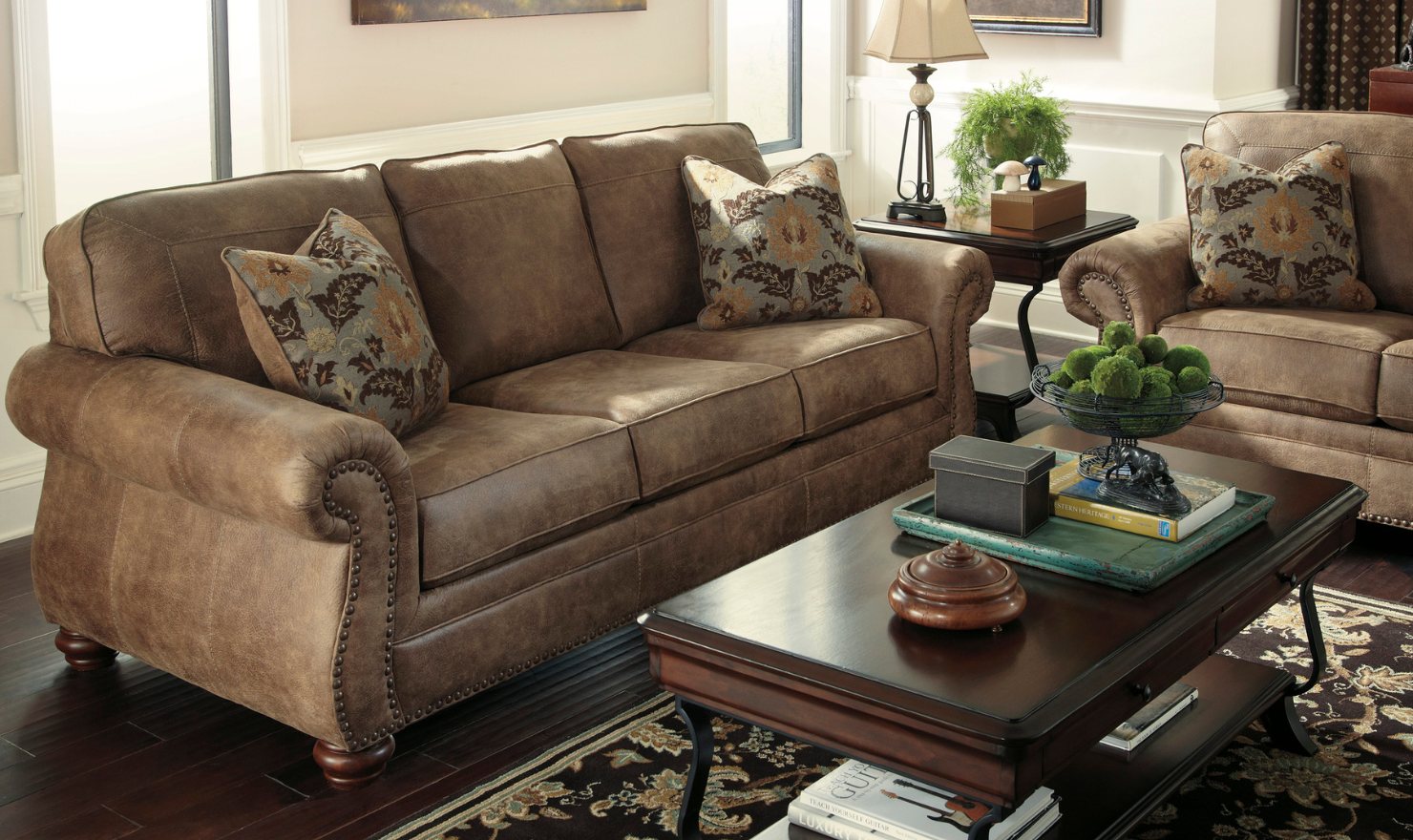 Modern Heritage Larkinhurst 3-Seater Earth Polyester Fabric Sofa