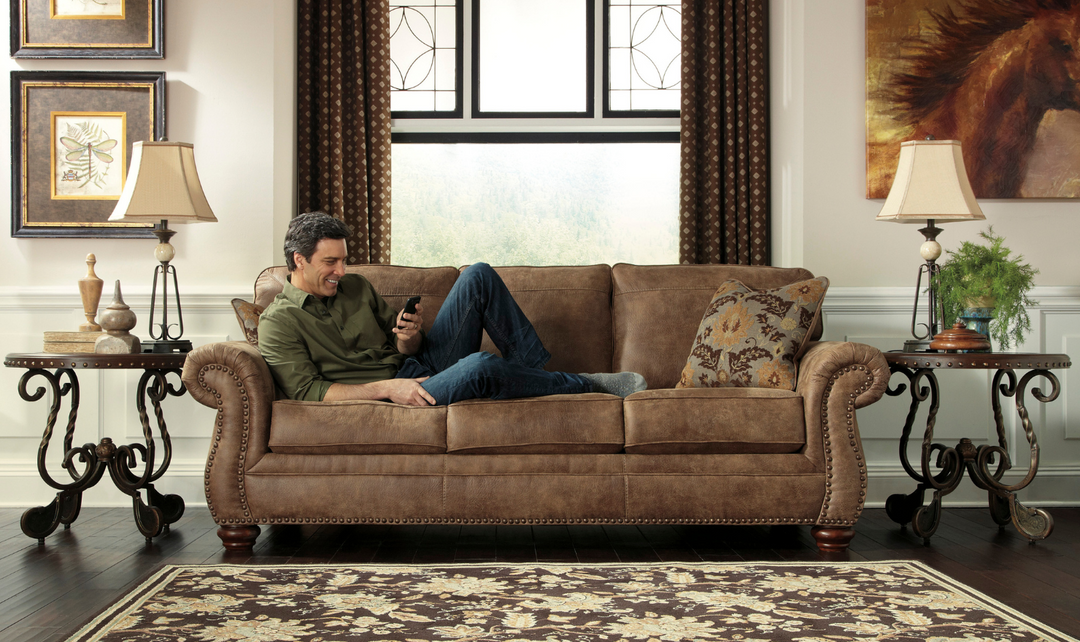 Modern Heritage Larkinhurst 3-Seater Earth Faux Leather Sofa