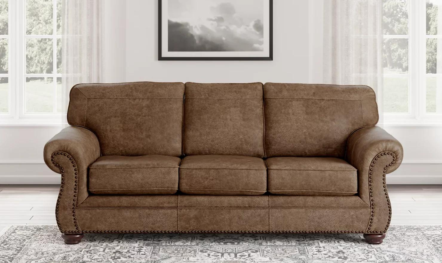 Modern Heritage Larkinhurst 3-Seater Earth Polyester Fabric Sofa