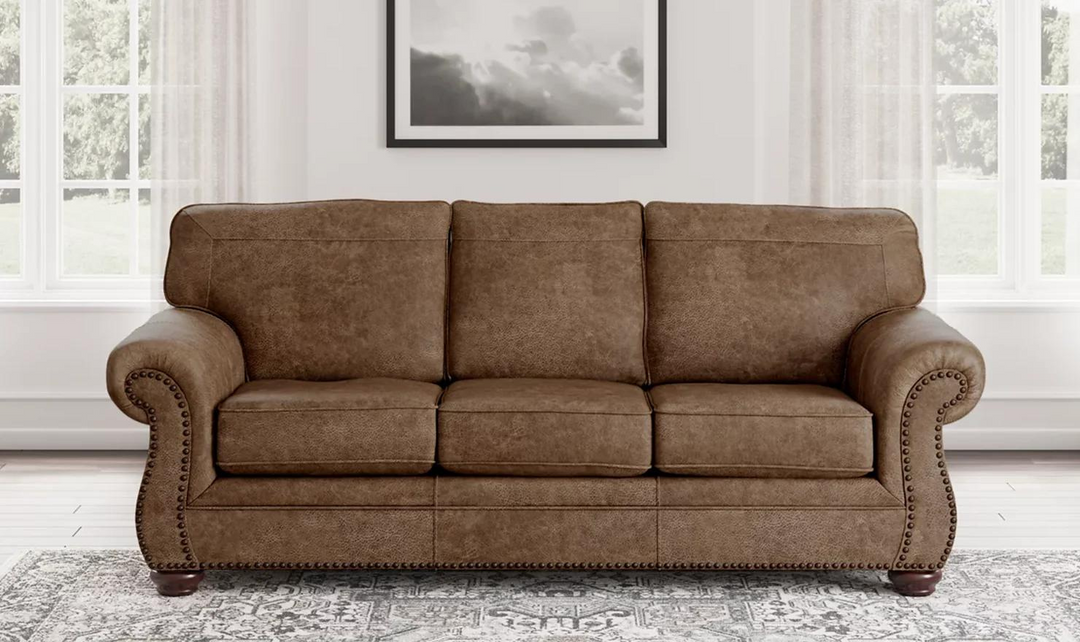 Modern Heritage Larkinhurst 3-Seater Earth Faux Leather Sofa