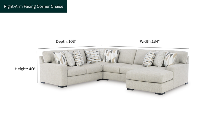 Modern Heritage Laurelgrove 4-Piece Sectional with Chaise