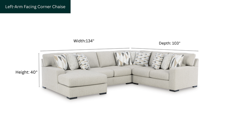 Modern Heritage Laurelgrove 4-Piece Sectional with Chaise