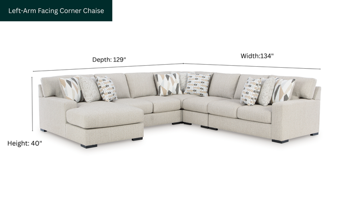 Modern Heritage Laurelgrove 5-Piece Sectional with Chaise