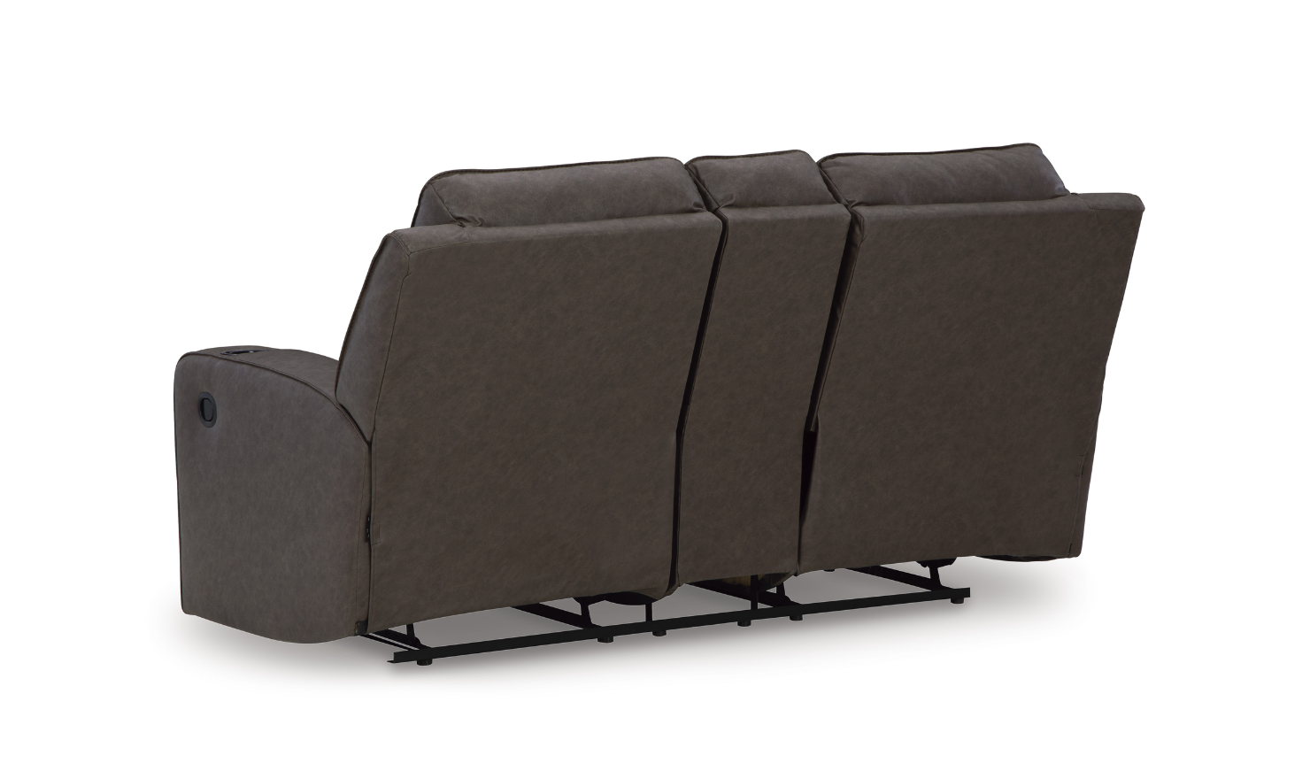 Modern Heritage Lavenhorne Faux Leather Double Recliner Loveseat With Console-Jennifer Furniture
