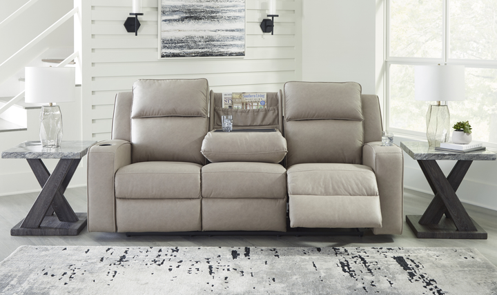 Modern Heritage Lavenhorne Faux Leather Double Recliner Loveseat With Console