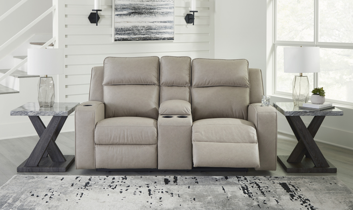 Modern Heritage Lavenhorne Faux Leather Double Recliner Loveseat With Console