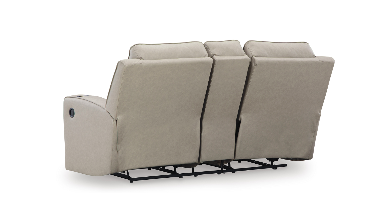 Modern Heritage Lavenhorne Faux Leather Double Recliner Loveseat With Console-Jennifer Furniture