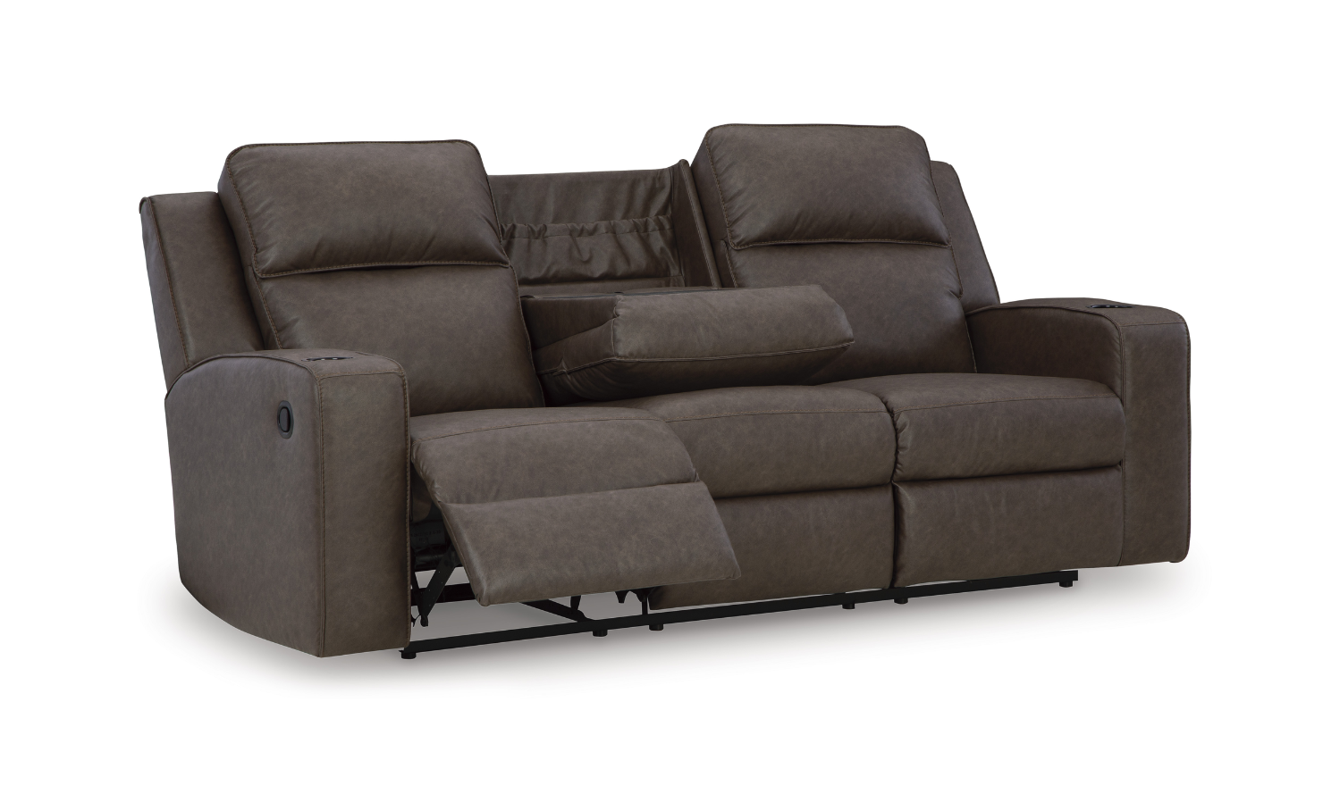 Modern Heritage Lavenhorne Leather Recliner Sofa With Drop Down Table-Jennifer Furniture