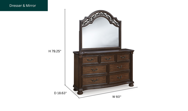 Modern Heritage Lavinton Dresser and Mirror-Jennifer Furniture
