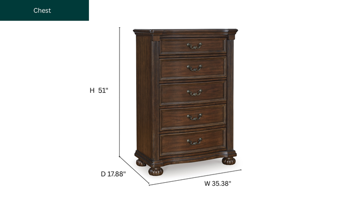 Modern Heritage Lavinton Five Drawer Chest-Jennifer Furniture