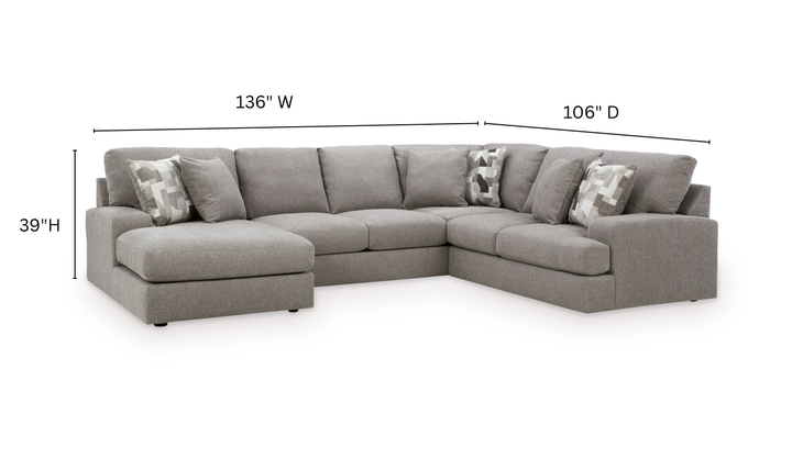 Modern Heritage Lindon 3-Piece Sectional Sofa with Chaise-Jennifer Furniture