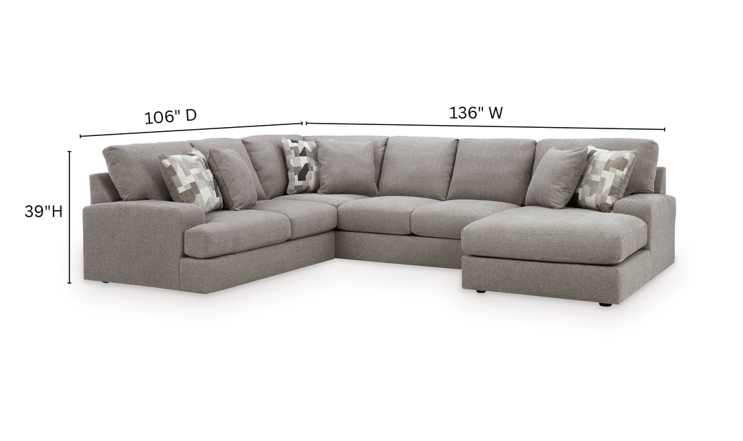 Modern Heritage Lindon 3-Piece Sectional Sofa with Chaise-Jennifer Furniture
